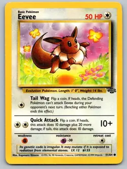 Eevee 51/64 Common Jungle Pokemon Unlimited Lightly Played - Image 1