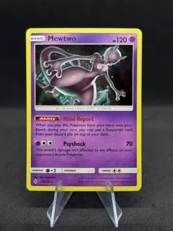 2019 Pokemon Unbroken Bonds Mewtwo 75/214 Cosmo Holo NM - Image 1