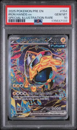 Iron Hands Ex Pokemon Pre En-Prismatic Evolutions 154 NM PSA 10 - Image 1