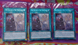 THE FALLEN & THE VIRTUOUS x3 CH01-EN019 SECRET RARE YUGIOH *NEW & SEALED* - Image 1