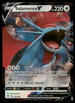 Pokemon Cards Salamence V 143/189 Darkness Ablaze Holo V Rare NM - Image 1