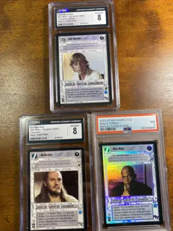 Star Wars CCG Swccg Graded Card Lot Luke Qui-Gon Mace windu Look - Image 1