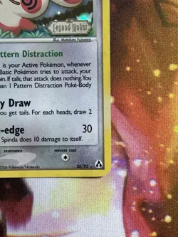 Pokemon Card - Spinda Legend Maker 26/92 Reverse Holo Rare Stamped - Image 4