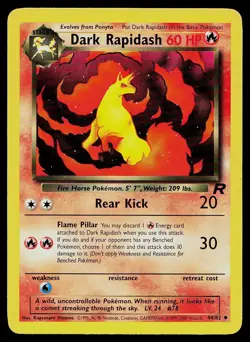 Pokemon Card Team Rocket Dark Rapidash 44/82 Uncommon - Image 1