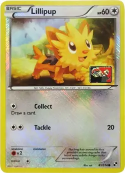 Lillipup Reverse Holo 81/114 Promo League & Championship Stamped Pokemon Card - Image 1
