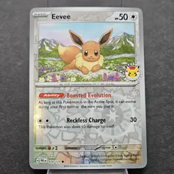 Pokemon Eevee Pokemon Day 2025 Card 074/131 Reverse Cosmo Holo Promo NM - Image 1