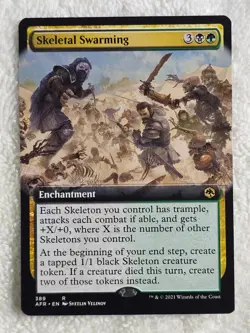 MTG Skeletal Swarming (Ext ART) #389 Adventures in the Forgotten Realms Rare NM - Image 1