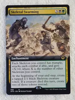 MTG Skeletal Swarming (Ext ART) #389 Adventures in the Forgotten Realms Rare NM - Image 2