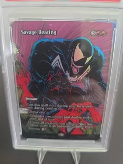 2025 MTG MARVEL'S SPIDER-MAN: SOURCE MATERIAL FOIL #0026 SAVAGE BEATING PSA 9 - Image 2