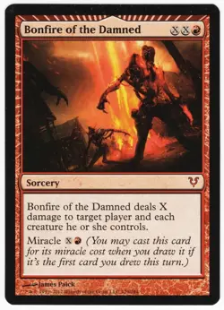 Bonfire of the Damned 2012 Avacyn Restored Red Mythic Rare Sorcery MTG NM AZ1 - Image 1