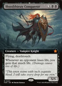 1 x Bloodthirsty Conqueror - Extended Art - Foundations - NM-Mint - MTG - Image 1