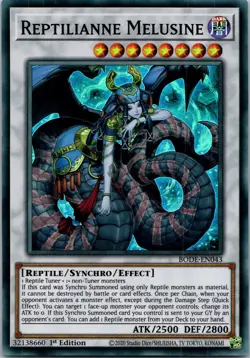 Yugioh Reptilianne Melusine BODE-EN043 1st Edition Super Rare NM - Image 1