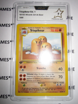 POKEMON TRIOPIKEUR 19/102 SET DE BASE EDITION 1 FRANCAIS 1999 PCA 9 NOT Psa - Image 1