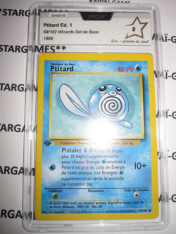 POKEMON PTITARD 59/102 SET DE BASE EDITION 1 FRANCAIS 1999 PCA 8 NOT Psa - Image 1