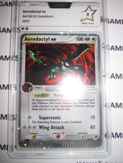 POKEMON AERODACT YL EX 94/100 HOLOFOIL EX SANDSTORM ENGLISH PCA 9 NOT Psa - Image 1