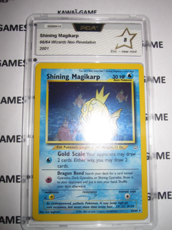 POKEMON SHINING MAGIKARP 66/64 HOLOFOIL NEO REVELATION EN PCA 8 NO Psa 🌀SWIRL - Image 1