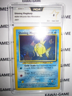 POKEMON SHINING MAGIKARP 66/64 HOLOFOIL NEO REVELATION EN PCA 8 NO Psa 🌀SWIRL - Image 2