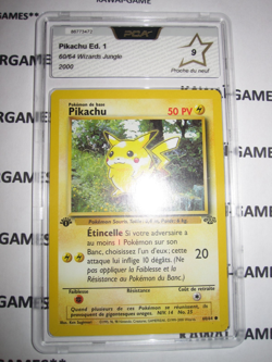 POKEMON PIKACHU 60/64 JUNGLE EDITION 1 FRANCAIS 2000 RED CHEEK PCA 9 NOT Psa - Image 1