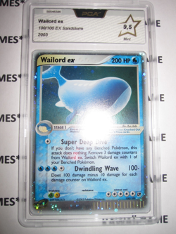 POKEMON WAILORD 100/100 HOLOFOIL EX SANDSTORM 🌀SWIRL 🌀 ENGLISH PCA 9,5 NO Psa - Image 1