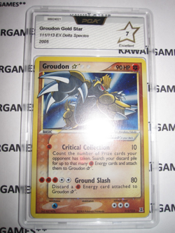 POKEMON GROUDON STAR 111/113 HOLOFOIL EX DELTA SPECIES ENGLISH PCA 7 NOT Psa - Image 1