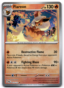 Flareon 013/131 Prismatic Evolutions Pokeball Holo Near Mint - Image 1