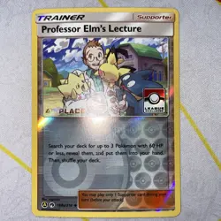 Pokemon Trainer Professor Elm’s Lecture 4th Place League Promo 188/214 NM - Image 1