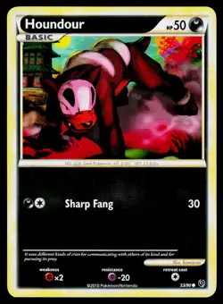 Houndour 53/90 Common HGSS Undaunted Pokemon LP - Image 1