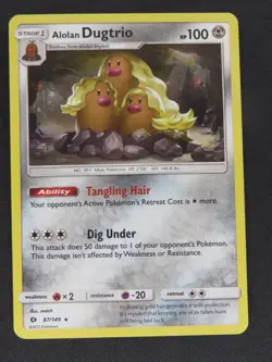 Alolan Dugtrio 87/149 Holo Rare Sun & Moon Pokemon Holo LP - Image 1