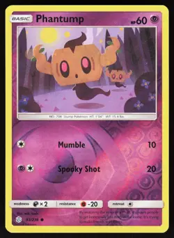 Phantump 93/236 Common Cosmic Eclipse Pokemon Reverse Holo LP - Image 1
