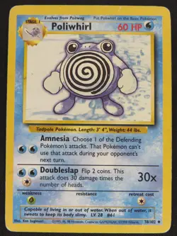 Poliwhirl 38/102 Uncommon Base Set Pokemon LP - Image 1