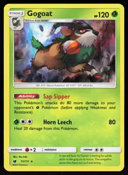 Gogoat 11/111 Holo Rare Crimson Invasion Pokemon LP - Image 1