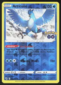 Articuno 024/078 Holo Rare Pokemon GO Pokemon Reverse Holo LP - Image 1