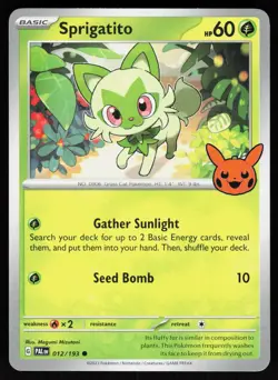 Sprigatito 012/193 Common Trick or Trade BOOster 2024 Pokemon NM - Image 1