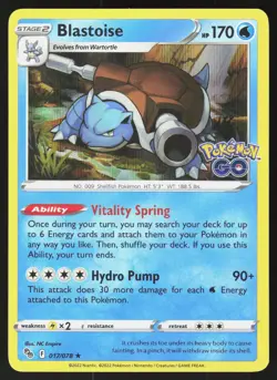 Blastoise 017/078 Holo Rare Pokemon GO Pokemon Holo LP - Image 1