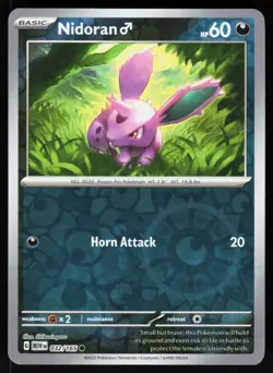 Nidoran M 032/165 Common 151 Pokemon Reverse Holo NM - Image 1