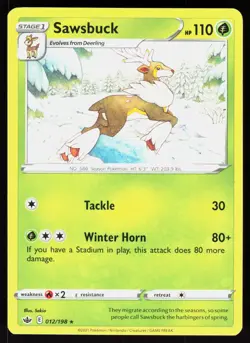 Sawsbuck 012/198 Rare Chilling Reign Pokemon NM - Image 1