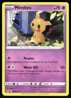 Mimikyu 080/196 Rare Lost Origin Pokemon NM - Image 1