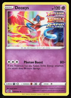 Deoxys 120/264 Holo Rare Fusion Strike Pokemon Holo LP - Image 1