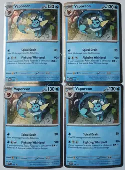 (4) Vaporeon Cosmos Holo Black Star Promo Pokemon Card SVP 168 (SET OF 4) - Image 1