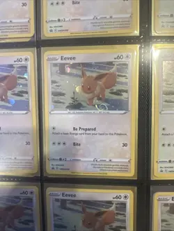Pokemon TCG Eevee Black Star Promo SWSH190 Cosmos Holo Card NM/M - Image 1
