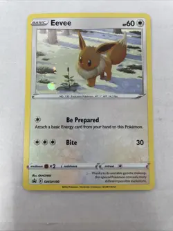 Pokemon Eevee SWSH190 Sword & Shield Black Star Promo Holo Card SWIRL - Image 1