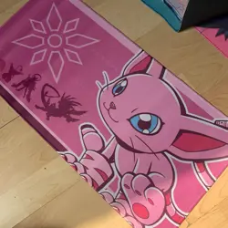 Pink Gatomon Digimon Rubber Playmat Play Mat Tcg Trading Card Game Mouse Pad - Image 1