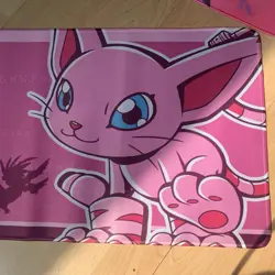 Pink Gatomon Digimon Rubber Playmat Play Mat Tcg Trading Card Game Mouse Pad - Image 2