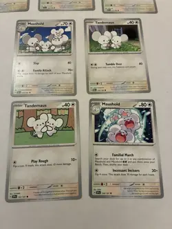 Lot Of 7 Tandemaus and Maushold Pokemon Cards - Image 2