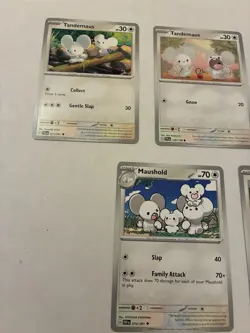 Lot Of 7 Tandemaus and Maushold Pokemon Cards - Image 4