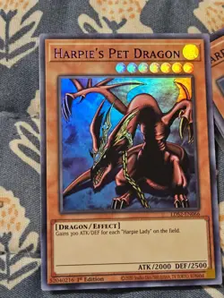 Harpie's Pet Dragon (Purple) Text Ultra Rare LDS2-EN066 Yugioh LP - Image 2