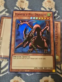 Harpie's Pet Dragon (Purple) Text Ultra Rare LDS2-EN066 Yugioh LP - Image 3