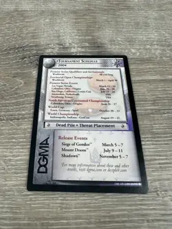 Lord of The Rings LOTR CCG TCG Promo 2004 Tournament Schedule Card - Image 2