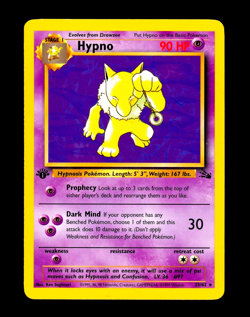 1999 Pokemon HYPNO Fossil Set 1ST EDITION Non Holo RARE Card 23/62 WotC NM - Image 1
