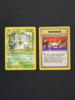 🔥 Beedrill 17/102 & Super Energy 79/102 Base Set Rare Pokemon Vintage WOTC 🔥 - Image 1